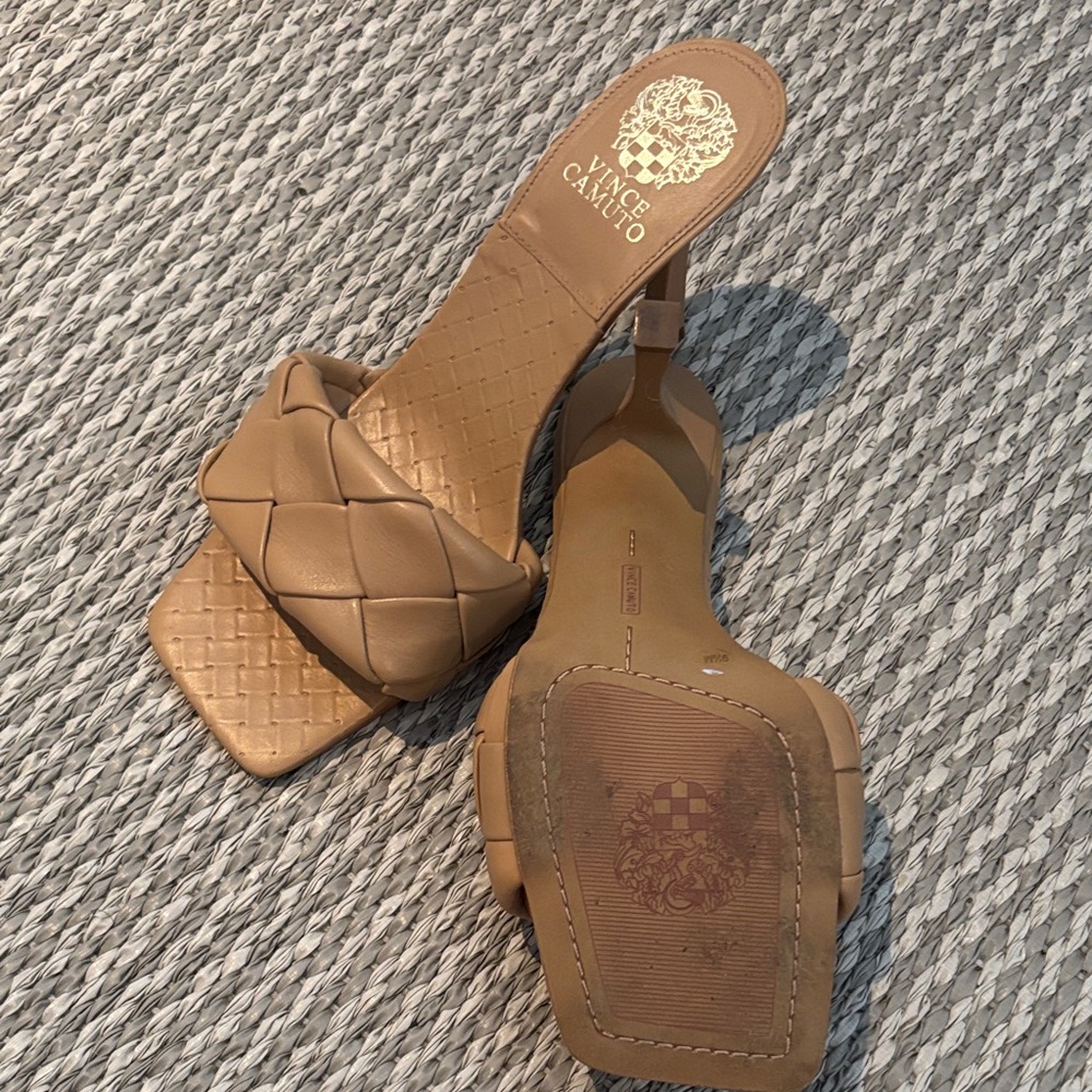 Vince Camuto Brown Woven Leather Sandals 9.5 - Picture 2 of 3